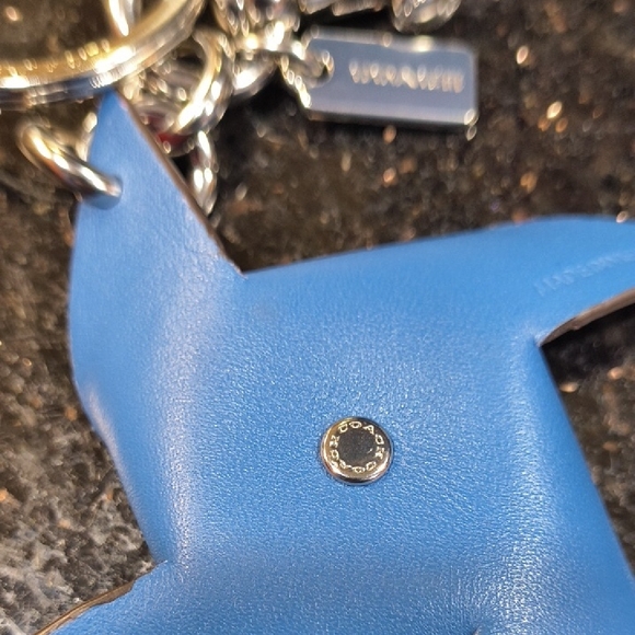 NWOT COACH PIN WHEEL BAG CHARM FOB BLUE/RED LEATHER CU257 - Picture 9 of 9